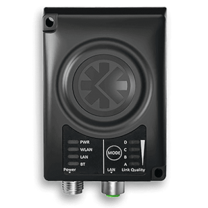 Anybus® Wireless Bridge II från HMS – formsprutad enhet med robust hölje och integrerad ljusledare, möjliggör trådlös kommunikation mellan industriella maskiner via WLAN eller Bluetooth. Producerad av AMB i PC/ABS och PMMA.