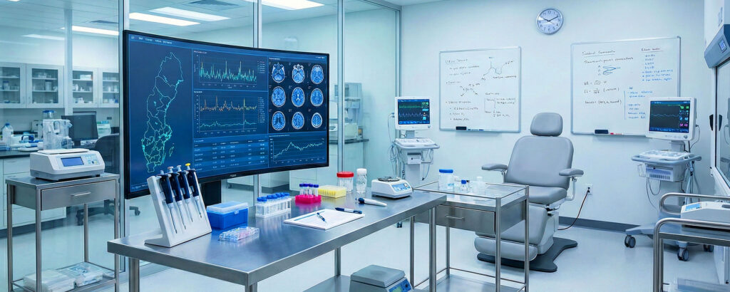 Modernt laboratorium med medicinsk utrustning